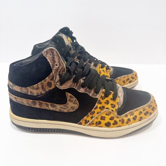 Nike Men's Sneakers sz 8.5 Nike Court Force Animal Print sz 8.5 Leopard - Picture 2 of 7